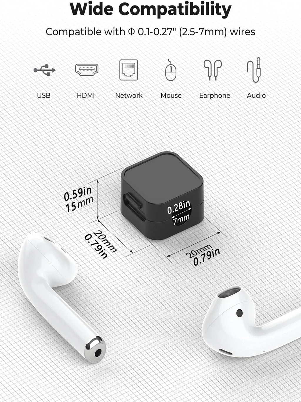 ​Magnetic Cable Clips Adjustable Cord Holder | Adhesive under Desk Mgmt Organizer for Home Office Car Wall Desktop Nightstand​​