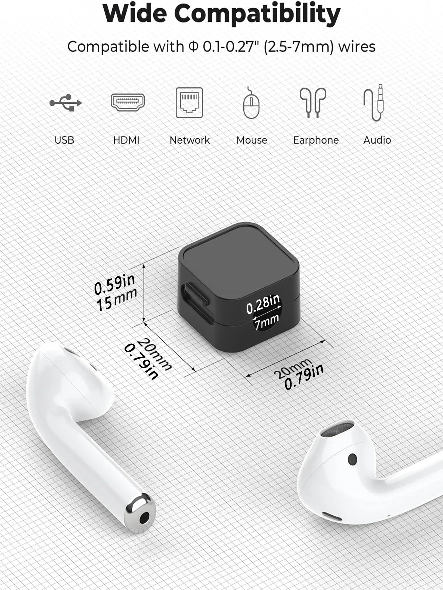 ​Magnetic Cable Clips Adjustable Cord Holder | Adhesive under Desk Mgmt Organizer for Home Office Car Wall Desktop Nightstand​​