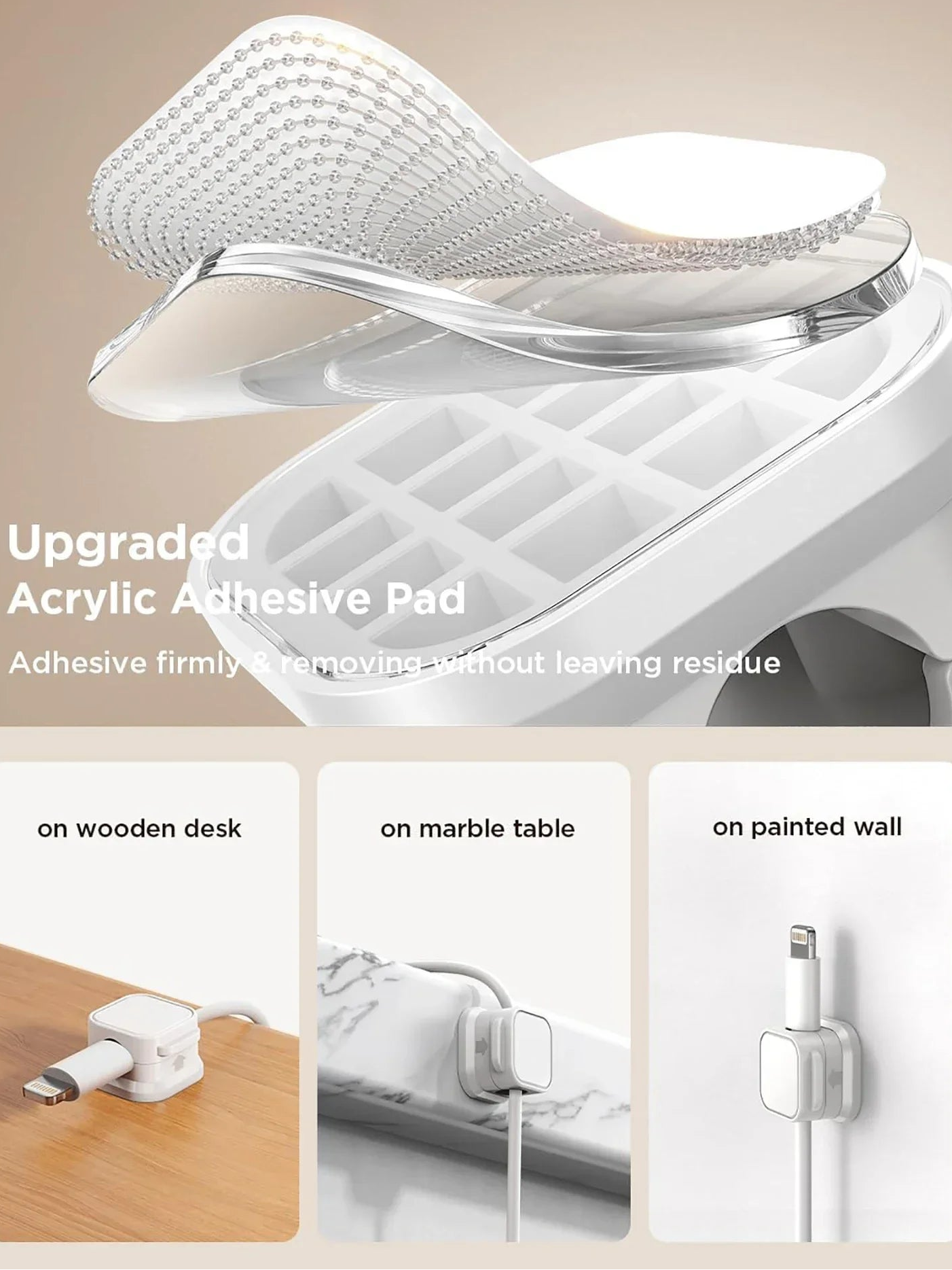 ​Magnetic Cable Clips Adjustable Cord Holder | Adhesive under Desk Mgmt Organizer for Home Office Car Wall Desktop Nightstand​​