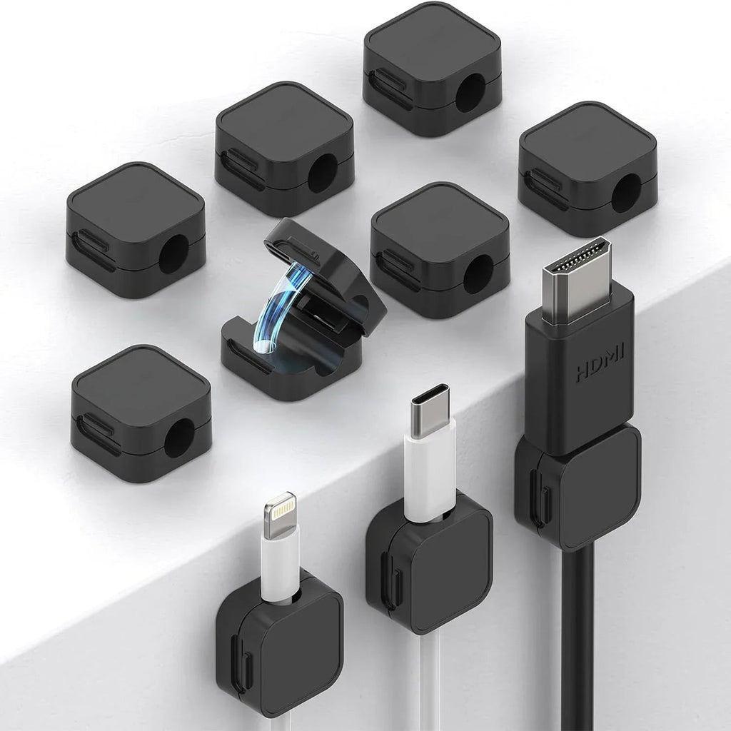 ​Magnetic Cable Clips Adjustable Cord Holder | Adhesive under Desk Mgmt Organizer for Home Office Car Wall Desktop Nightstand​​